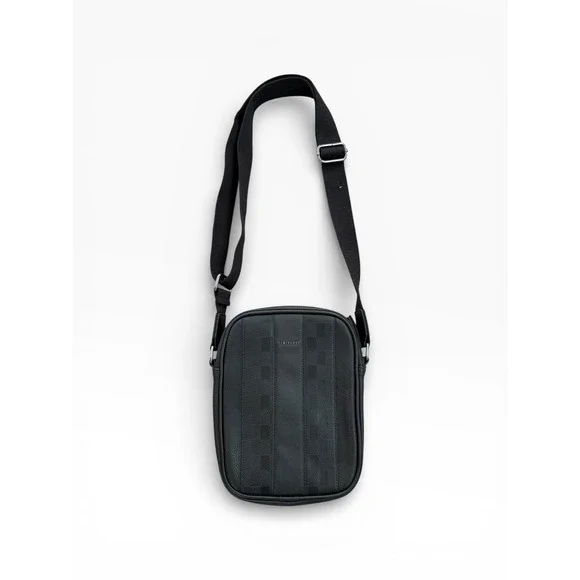 Ted Baker Waydon House Check‎ Black Crossbody Flight Bag Like New - Picture 8 of 8